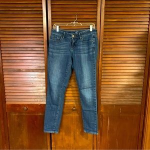 LOFT Curvy Mid Rise Skinny Jeans in Classic Indigo Wash